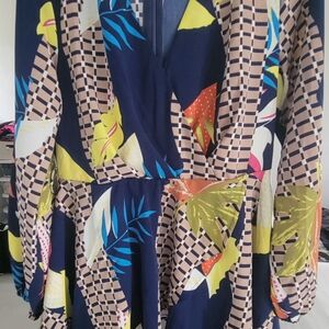 Colorful Patterned Long Sleeve Dress